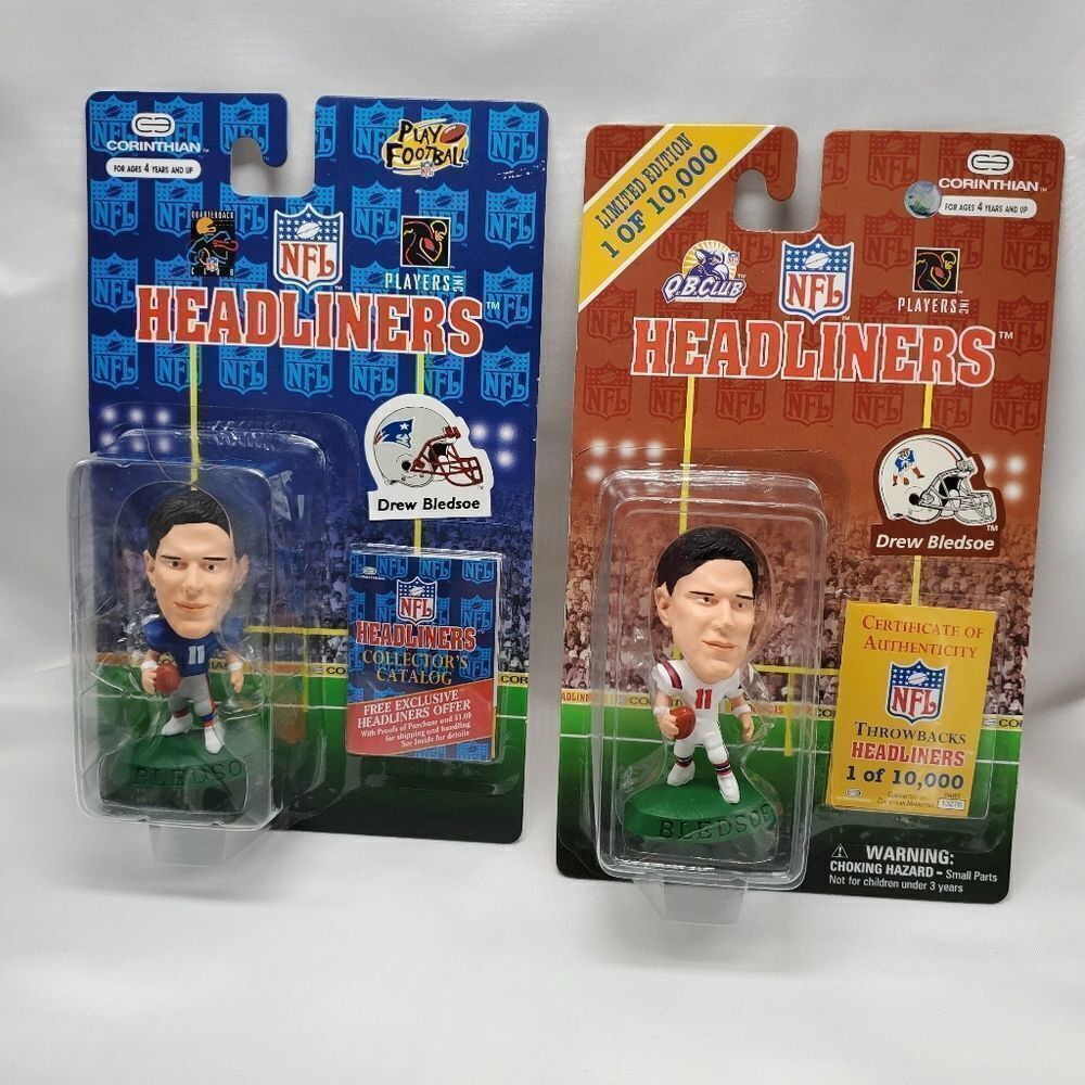 NIB Pair Patriots Drew Bledsoe Headliners